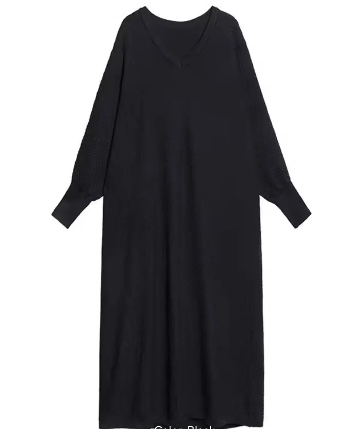Stretch Fabric Quiet Mood Maxi Sweater Dress
