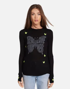McKinley Neon Peace Love Butterflies Oversized