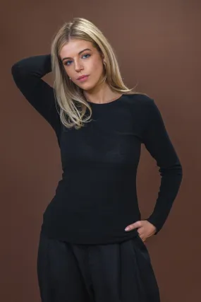 Perfect Layer Merino Crew Neck | Black
