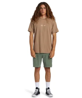 DoubleLayered Collar Garment Washed Billabong Mens Tall Tale Short Sleeve T-Shirt