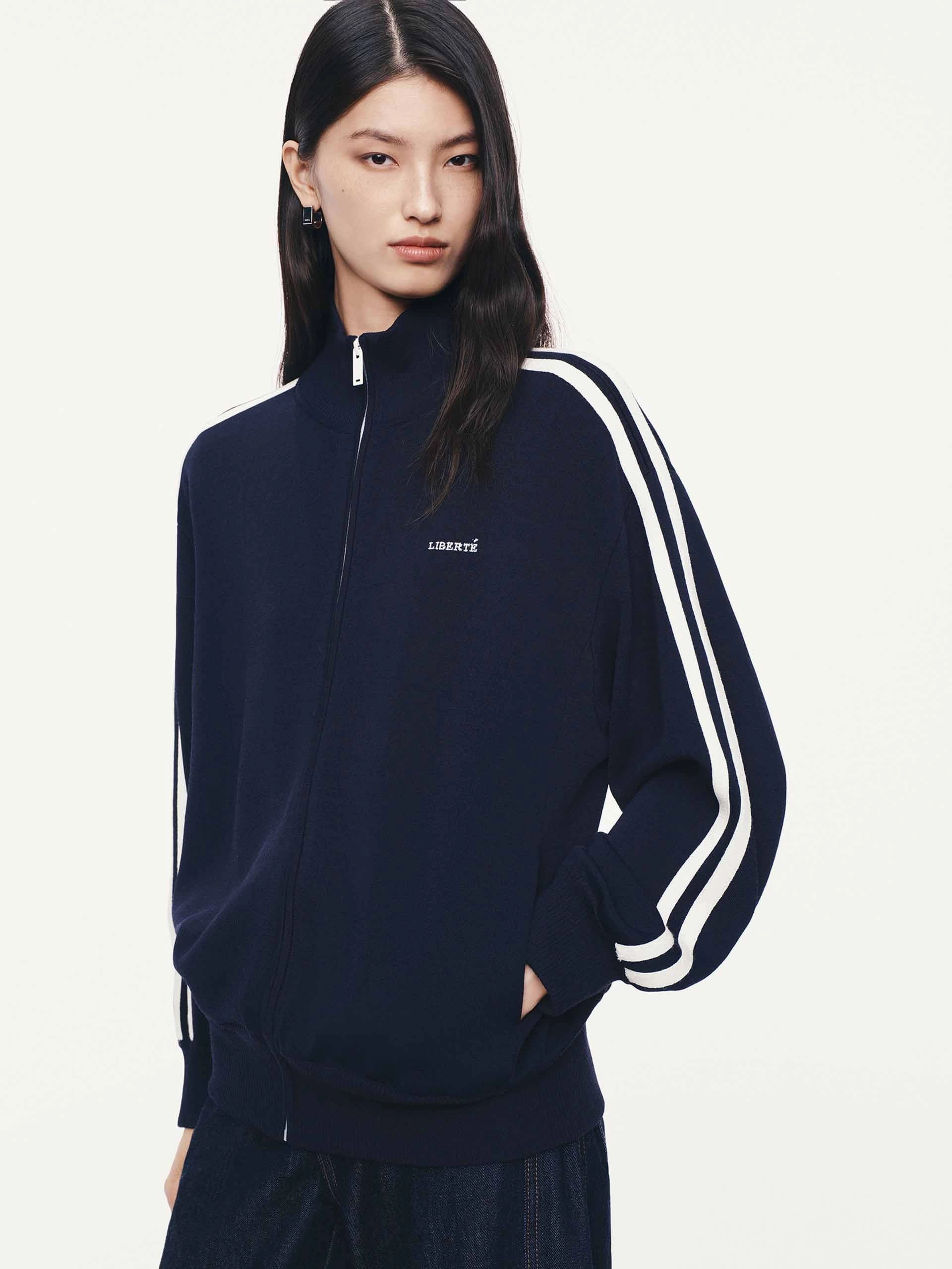 Weight Distribution Tech Contrast Trim Knitted Cardigan