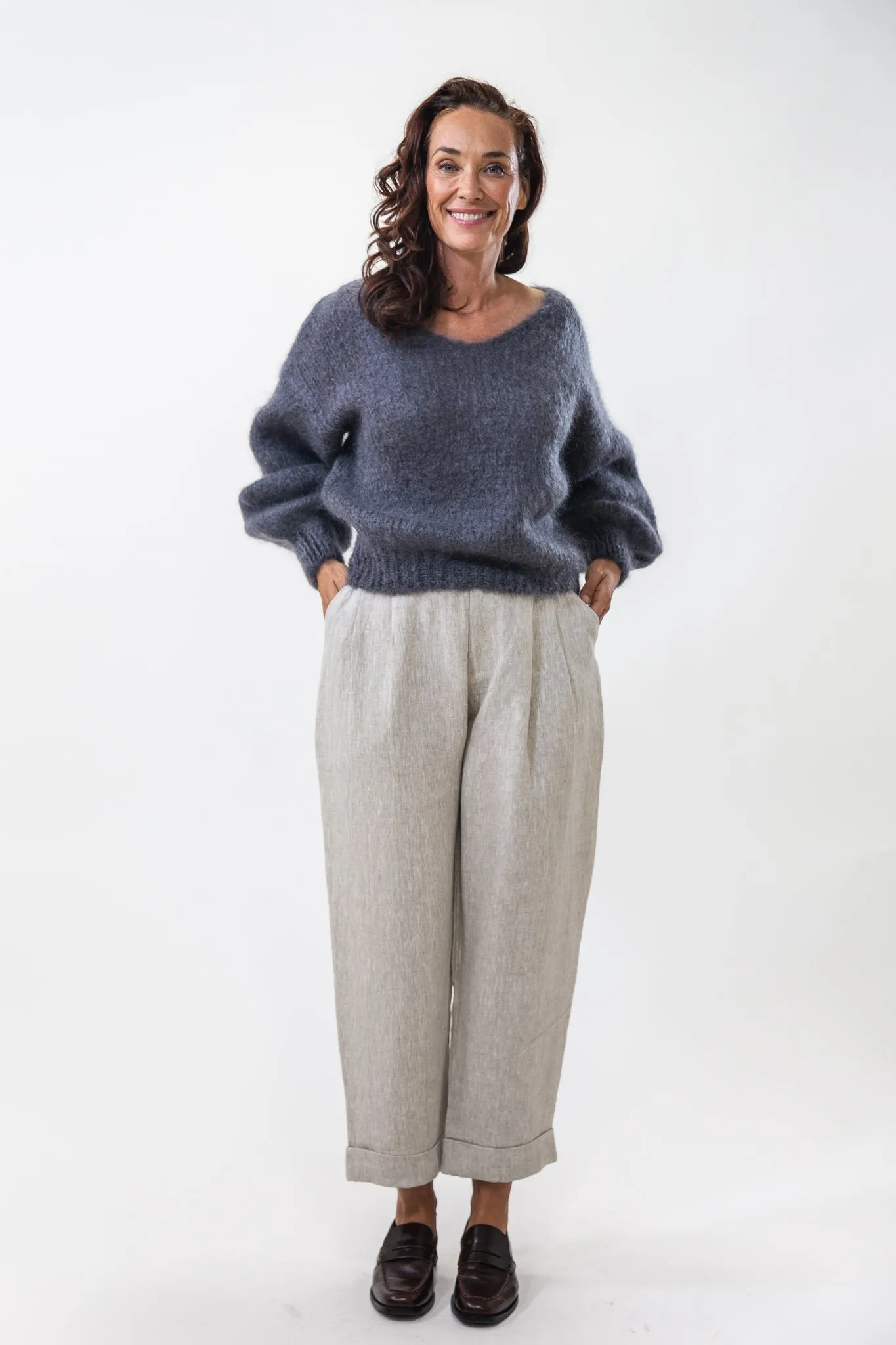 Milana Knit | Anthracite Grey Yarn Dyed Fabric Stylish Wear