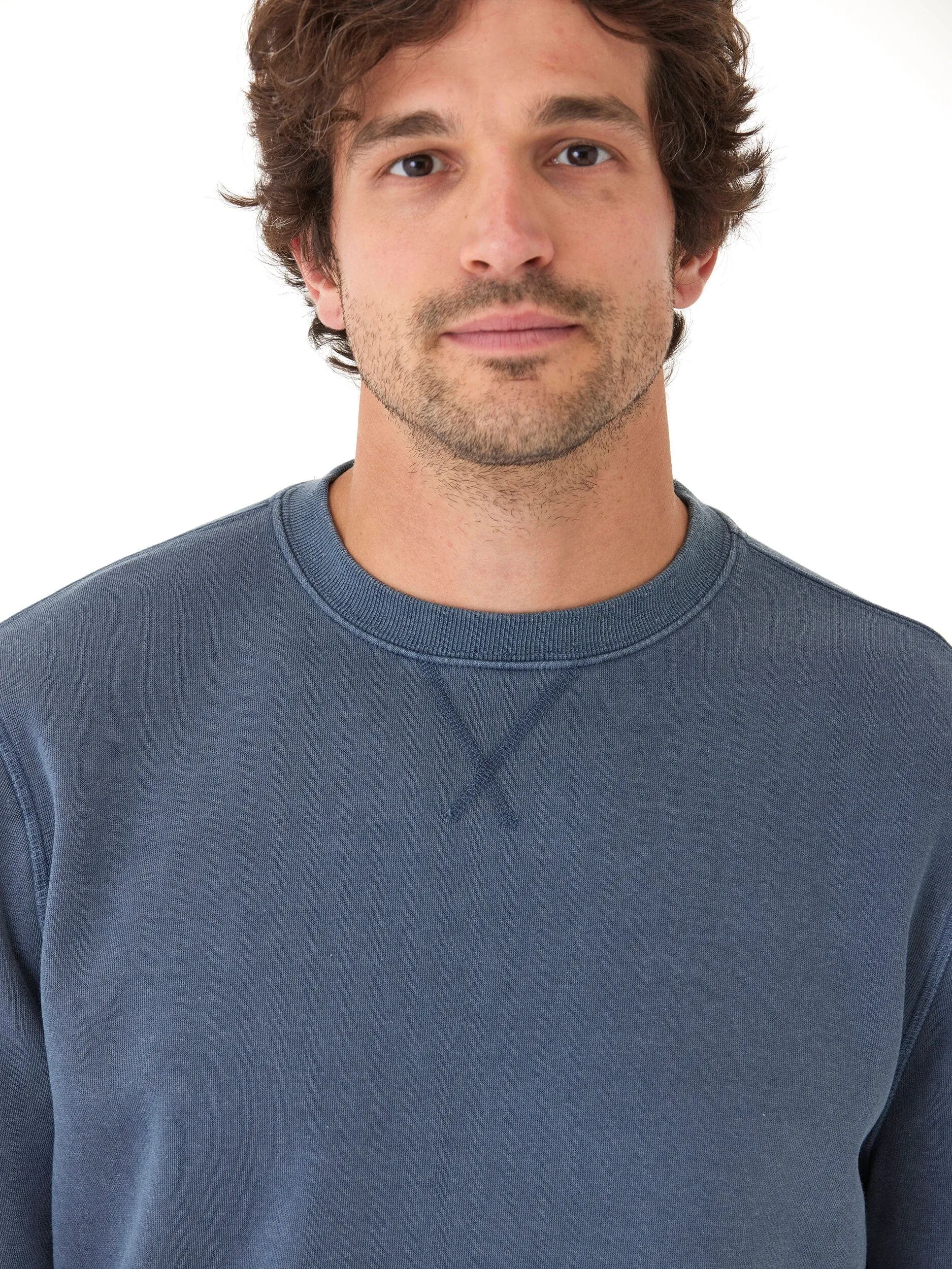 Light Reflectivity Trim Slip Resistant Grip Mineral Wash Fleece Crew