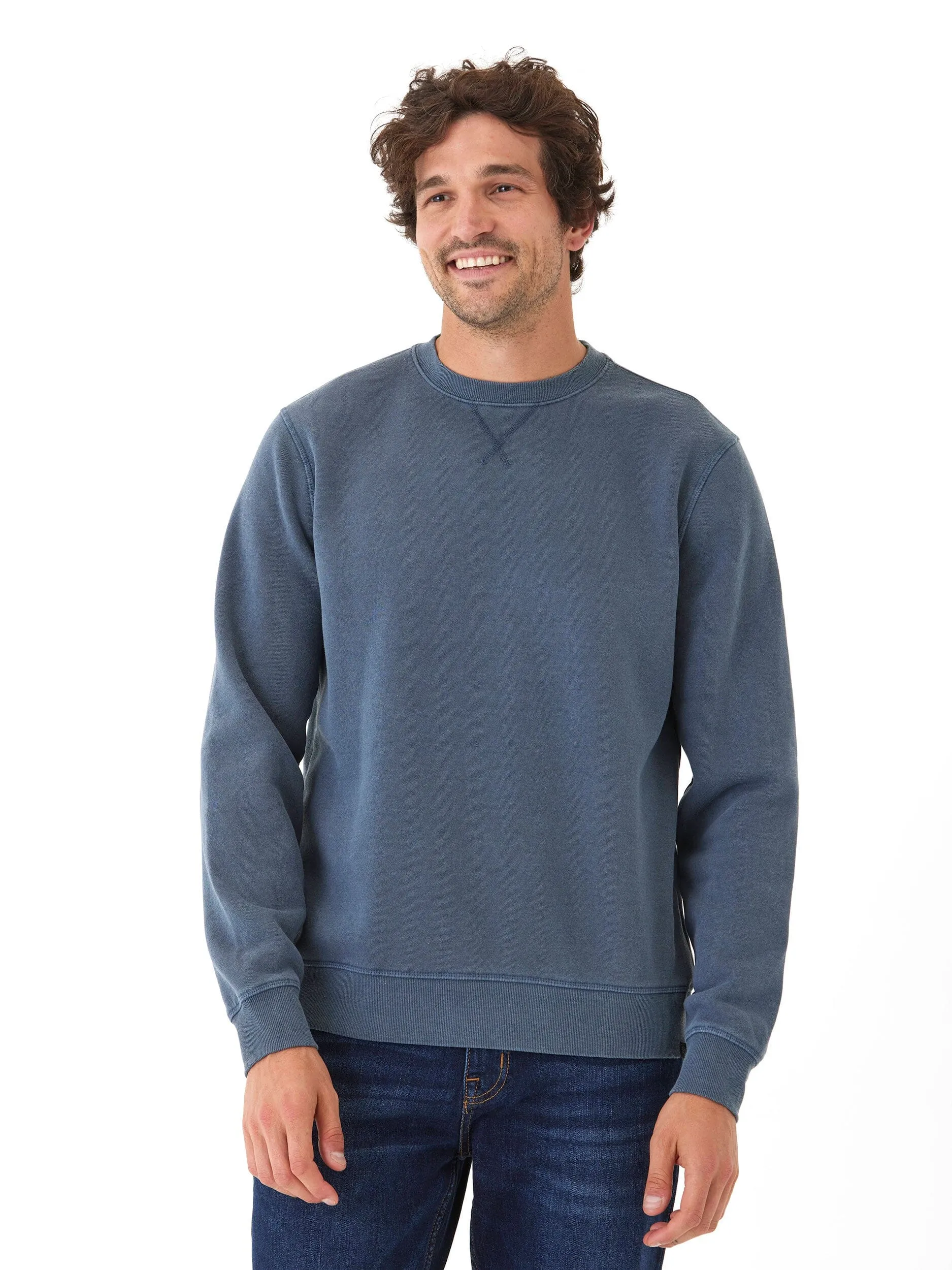 Stormproof Zipper Mineral Wash Fleece Crew