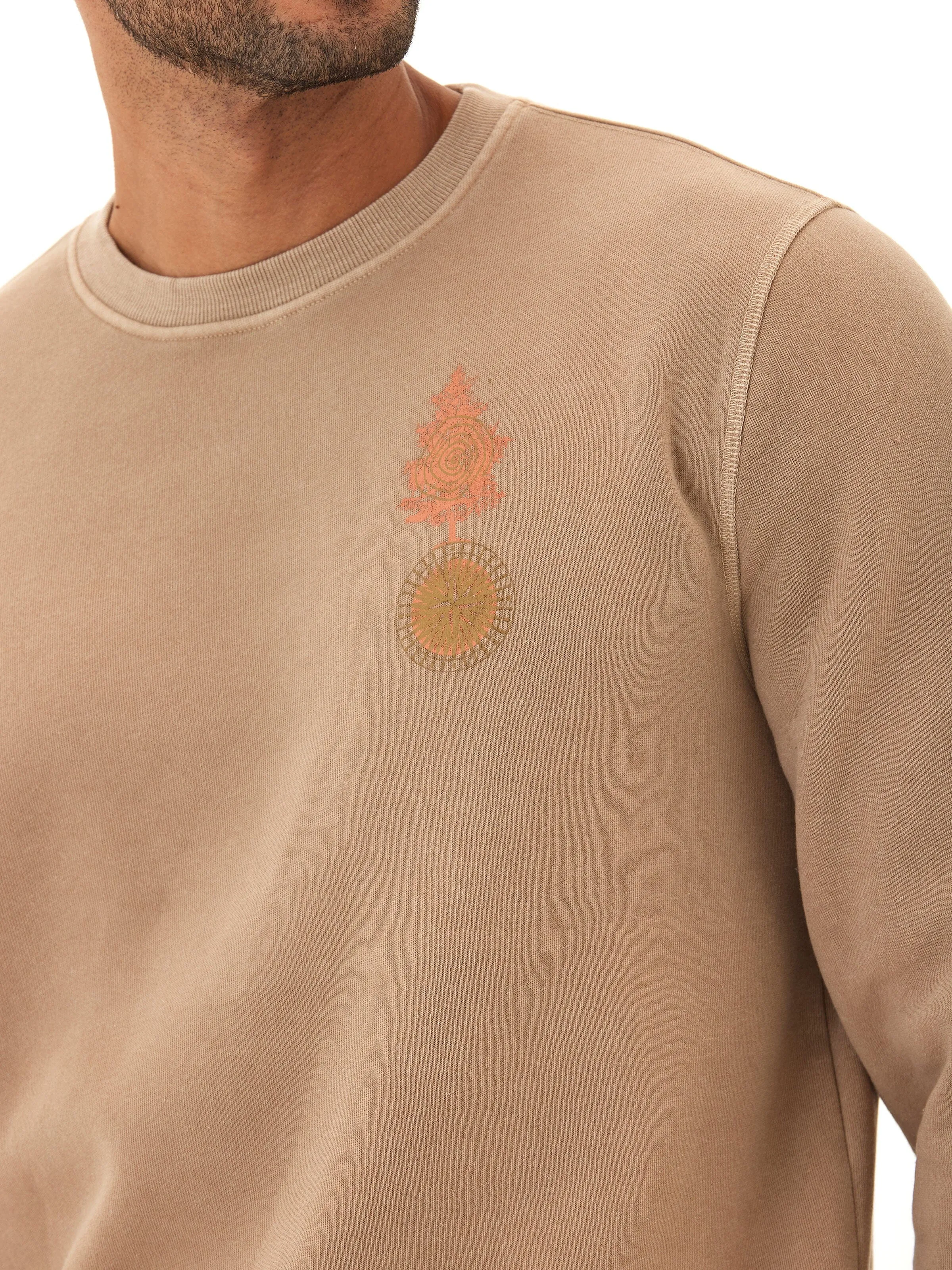 CompressionResistant Functional Pockets Style Mineral Wash Graphic Fleece Crew