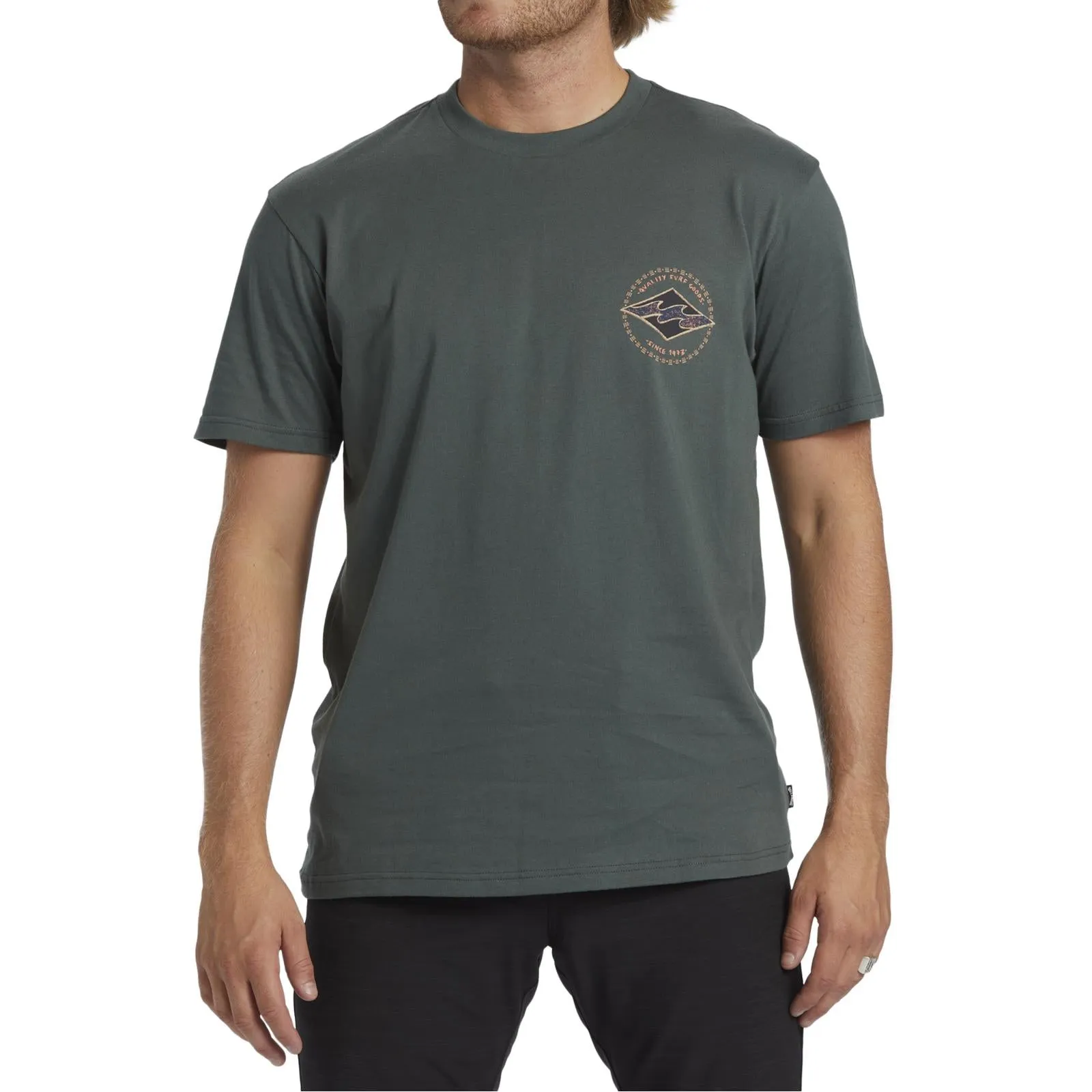 SeamlessKnitConstruction Interlock Stitching Billabong Mens Rotor Diamond Short Sleeve T-Shirt