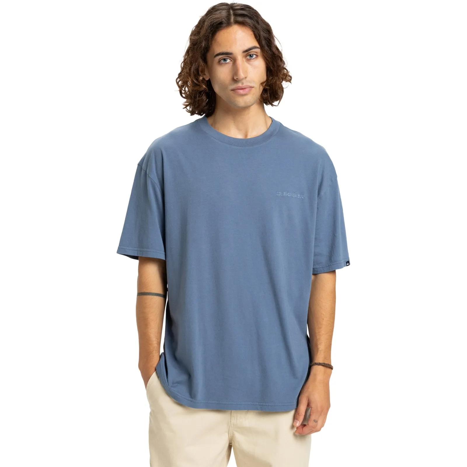 Printed T-shirt Wind Resistant Fabric Quiksilver Mens Salt Water Short Sleeve T-Shirt - China Blue