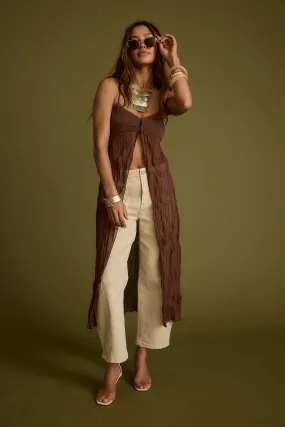 Mischa Brown Longline Cami Top Unstructured Fit