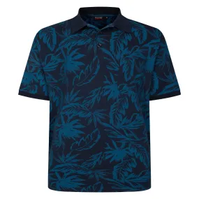 Layered Look Espionage Mens Leaf Print Big & Tall Short Sleeve Polo Shirt