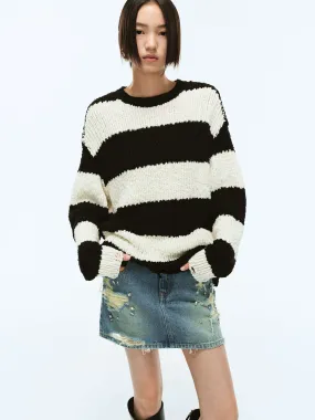 Distressed Detail Loose Sweater Chilly Days Wear