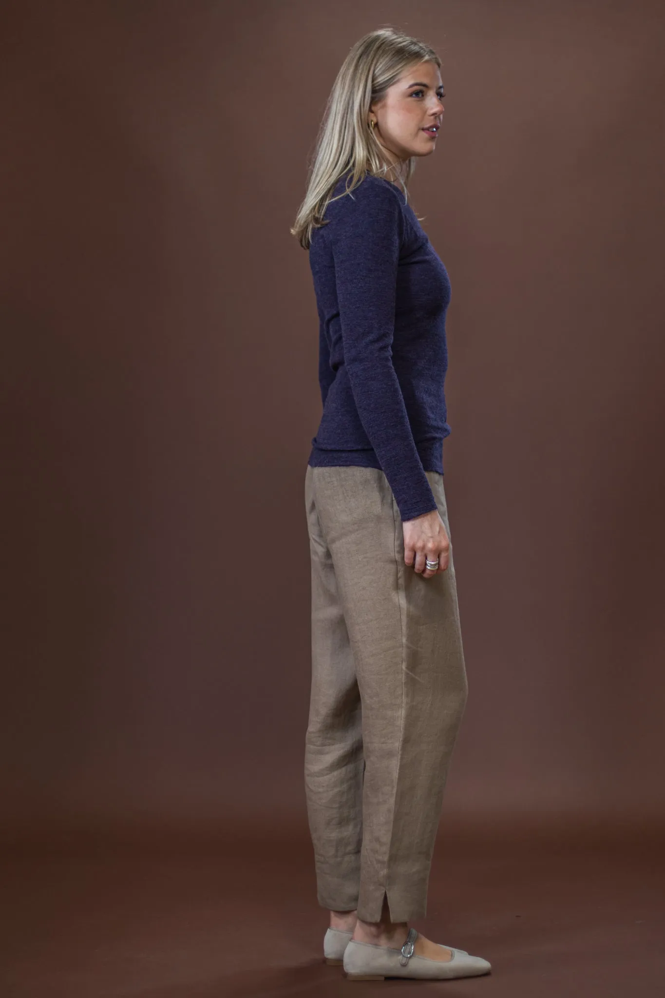 Biodegradable Fiber Option Merino Crew Neck | Plum Melange