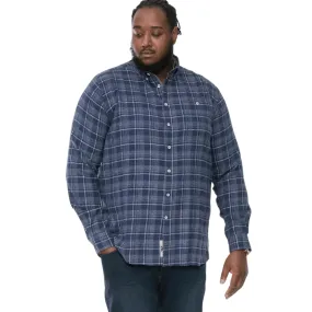 D555 Mens Sonny Big & Tall Long Sleeve Check Shirt Subtle Print