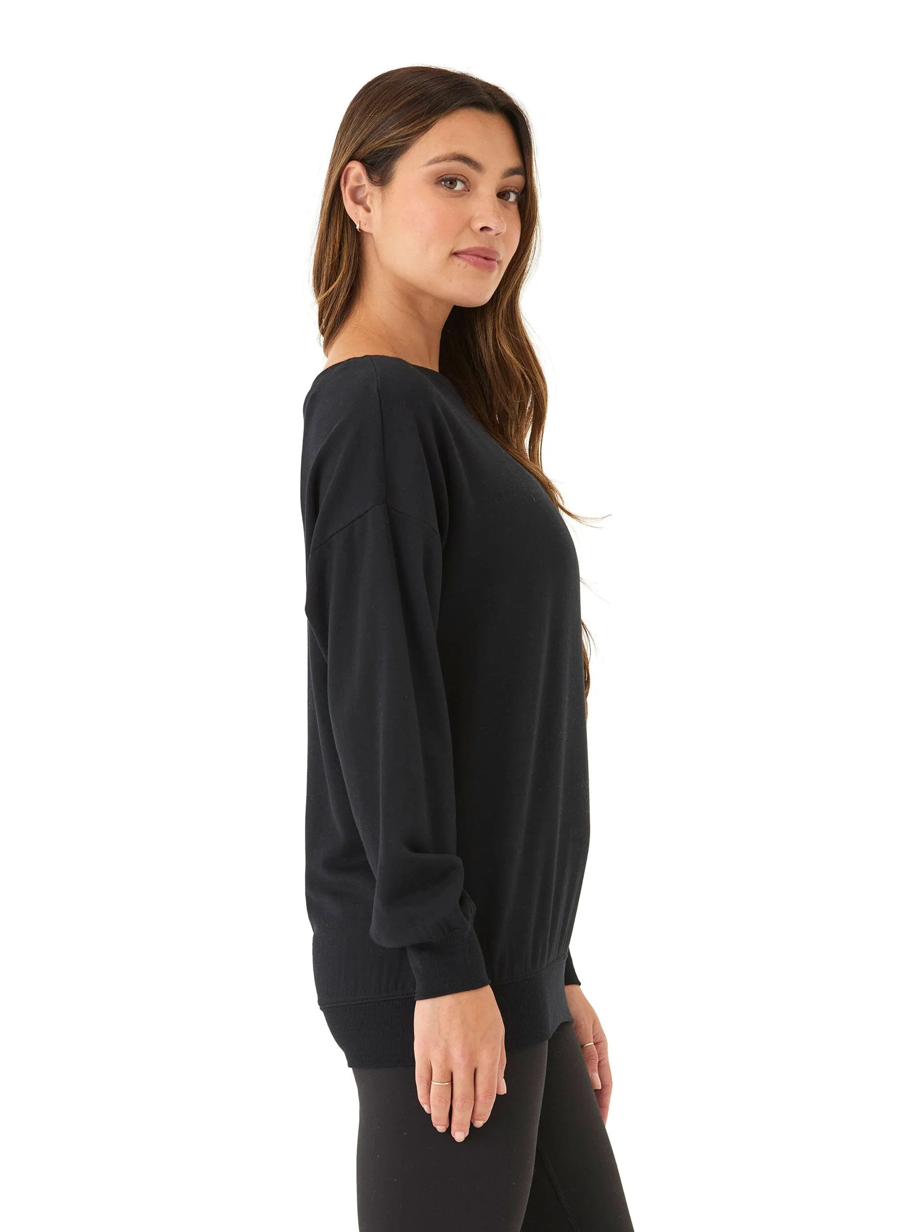 Merida Feather Fleece Asymmetrical Tunic Gloss Free Texture