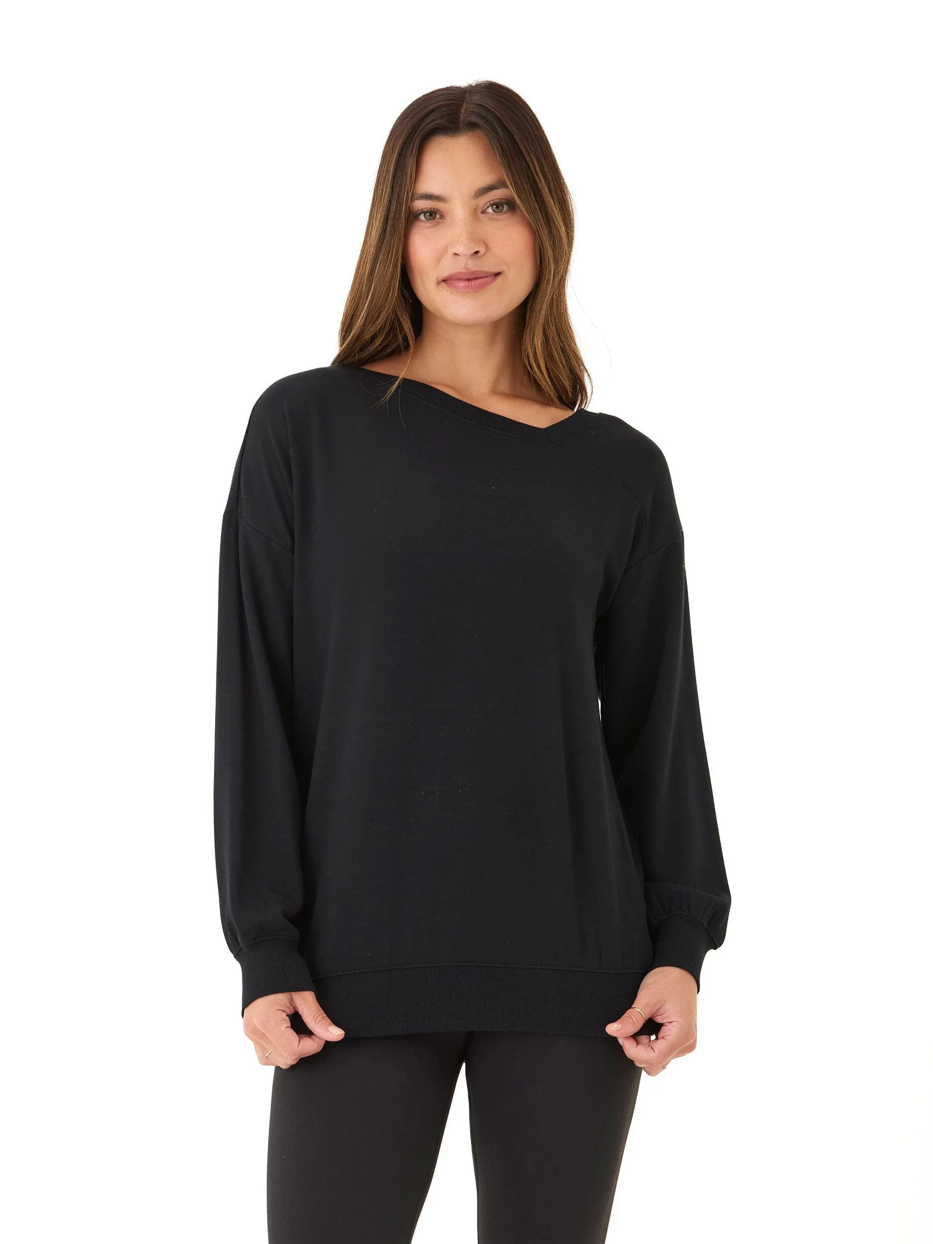 Temperature Regulating Lining Full Length Zipper Closure Merida Feather Fleece Asymmetrical Tunic