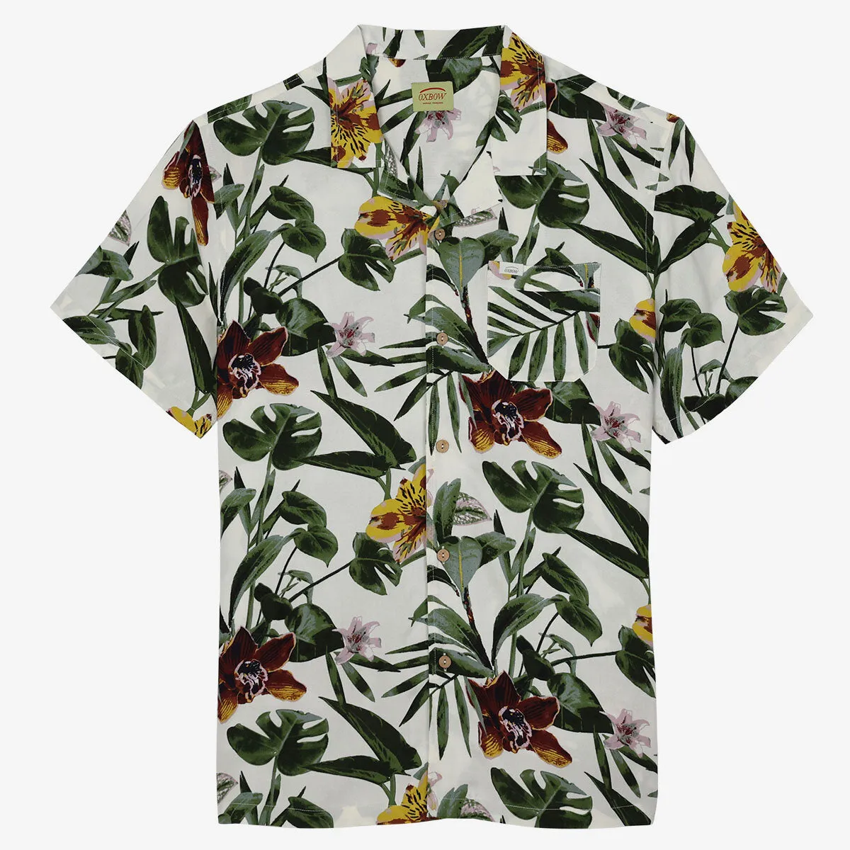 Stylish Appearance Non Iron OXBOW Mens Coorea Short Sleeve Floral Hawaian Print Shirt