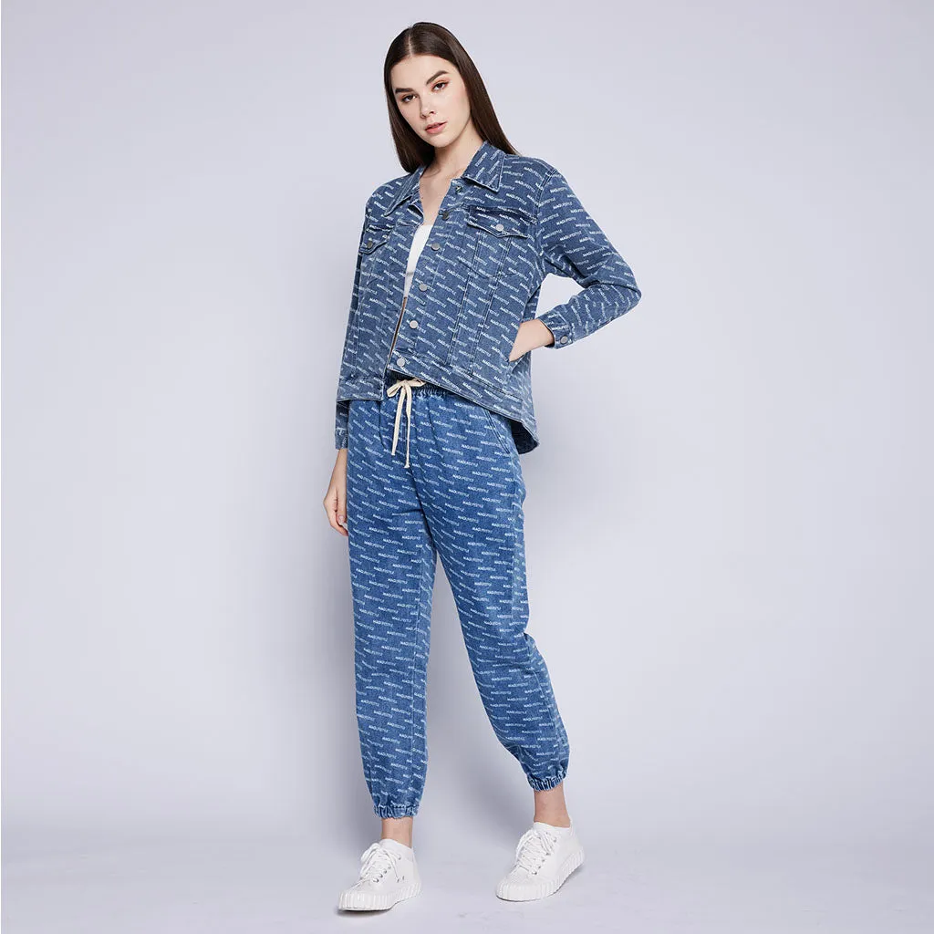 Frictionless Zipper Tracks FadeResistant Print Monogram Denim Jacket