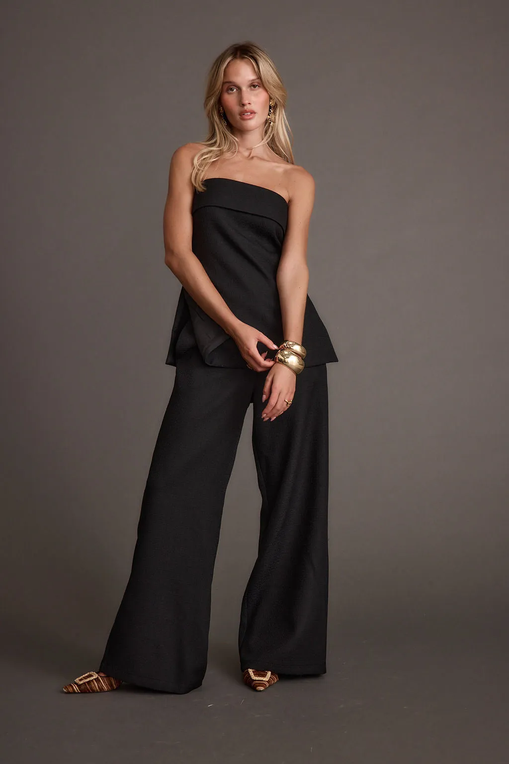 Flexible Use Flexible Material Montague Black Tailored Trousers