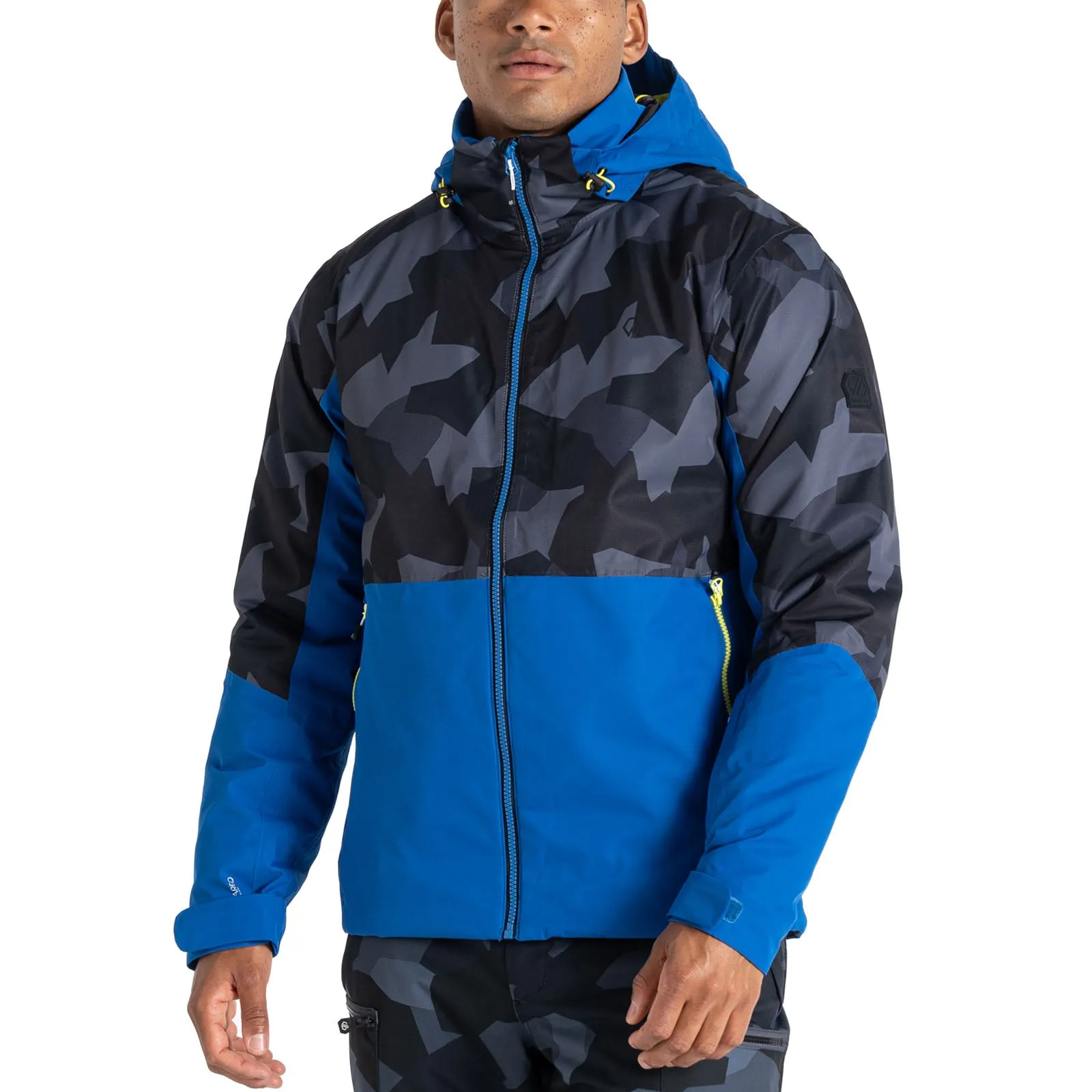 Dare 2b Mens Precision Waterproof Hooded Thermal Ski Jacket Coat Noise Free Fabric Layered Wind Barrier