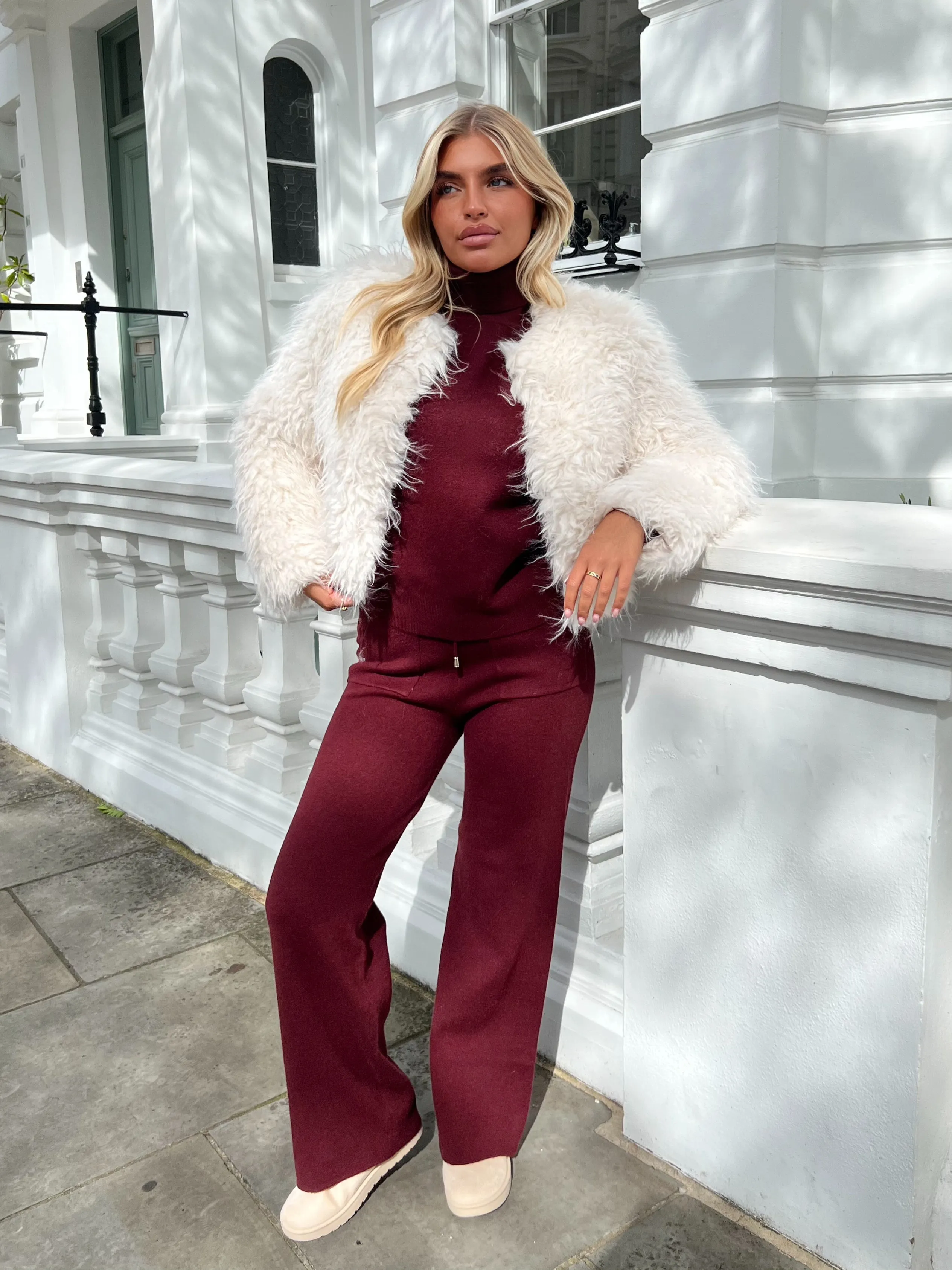 Beige Faux Fur Mongolian Coat All Ground