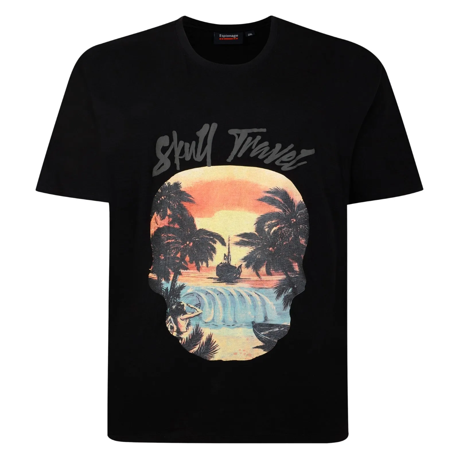 Espionage Mens Skull Travel Big & Tall Short Sleeve T-Shirt Ventilated Panels simple design