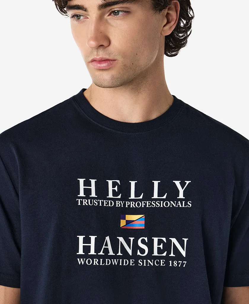 KEEL T-SHIRT, Navy Layered Neckline Cozy Fit