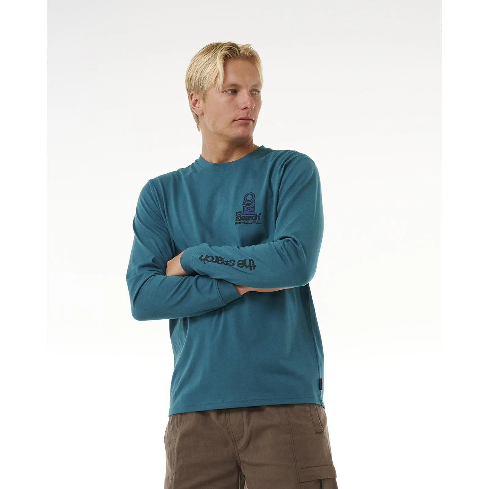 StainResistantFinish Rip Curl Mens Vaporcool Search Stack Long Sleeve T-Shirt