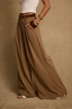 Relaxed Design Nadine Tan Wide Leg Trouser