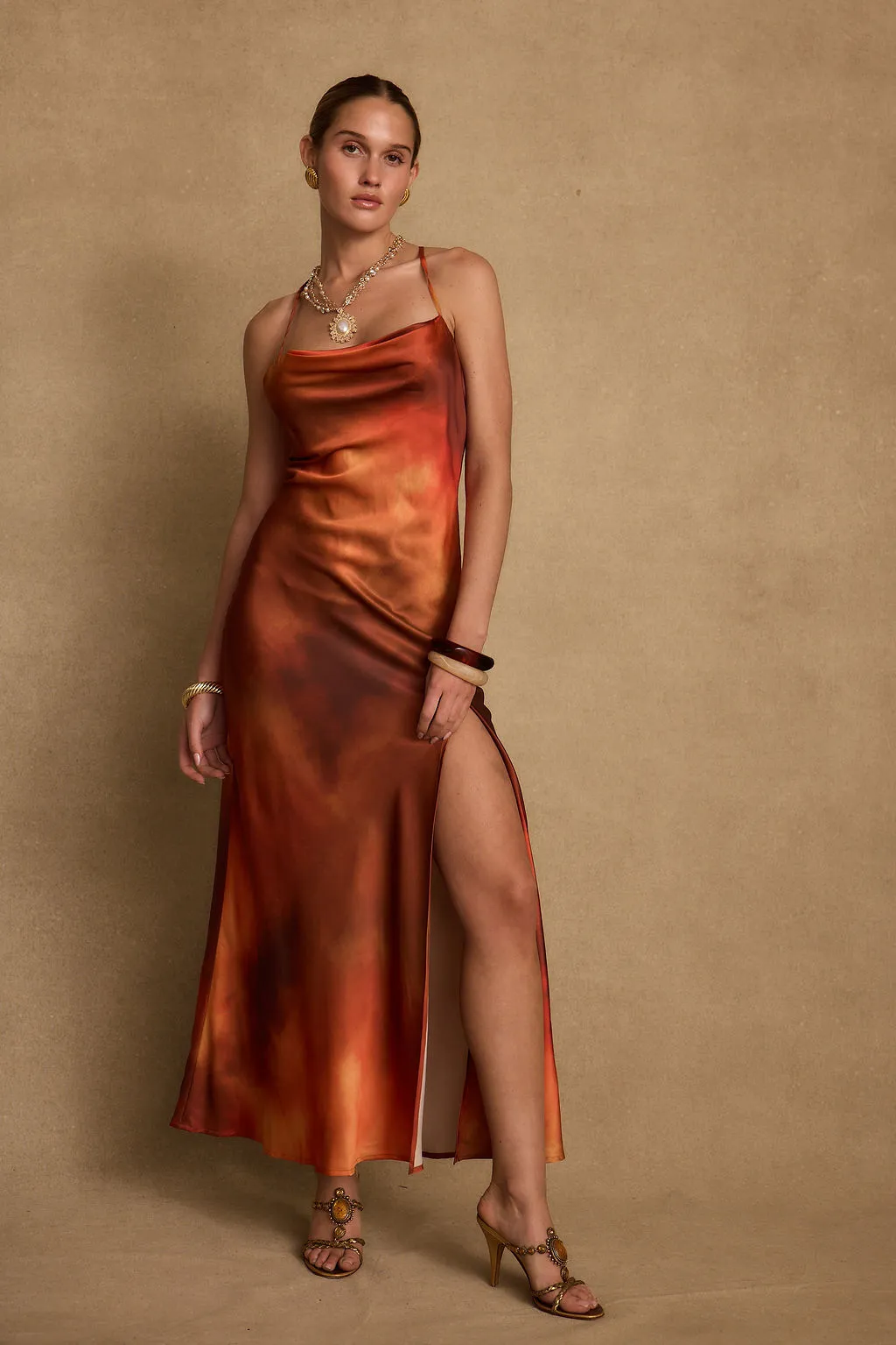 Natalia Sunset Ombre Maxi Dress Wedding guest