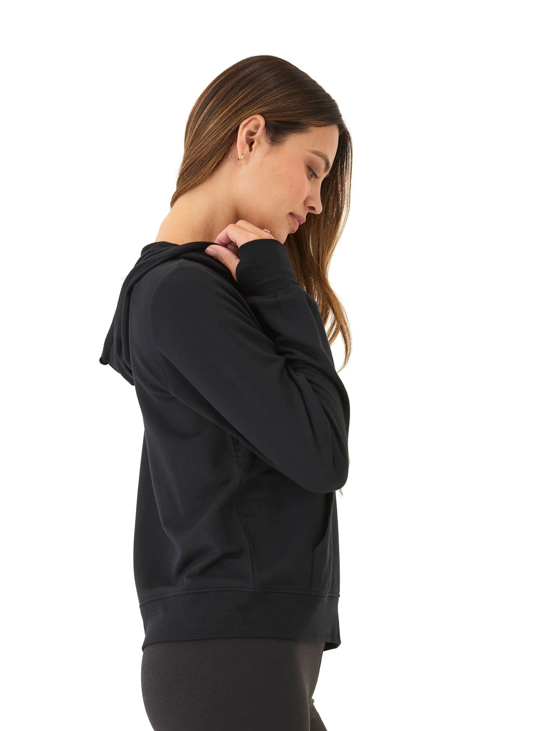 Natia Feather Fleece 1/4-Zip Hoodie EasyClean Coating