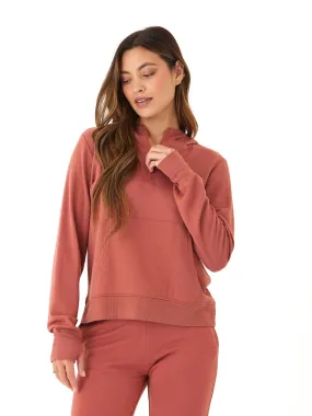 Natia Feather Fleece 1/4-Zip Hoodie Neutral palette