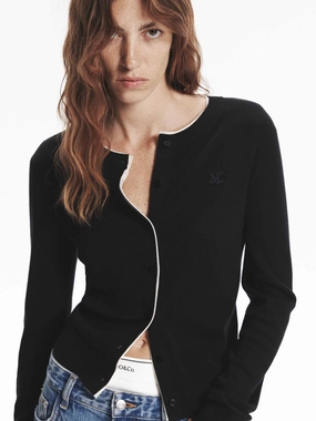 Layered Detail Knitted Cardigan Sweat Wicking Lining