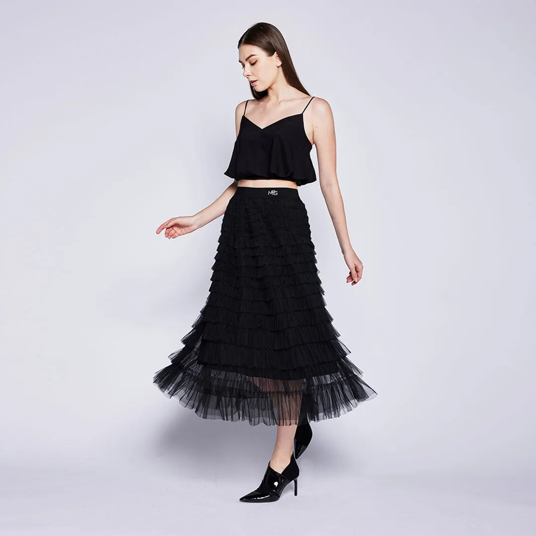 Comfortable Feel Tulle Layered Skirt