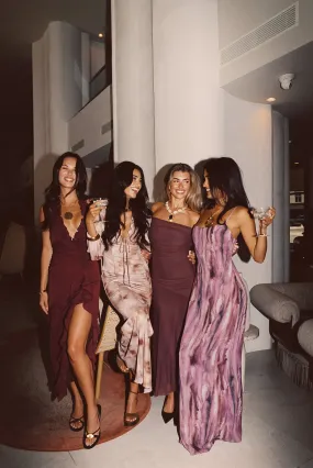 Smooth Detail Nerissa Berry Chiffon Maxi Dress