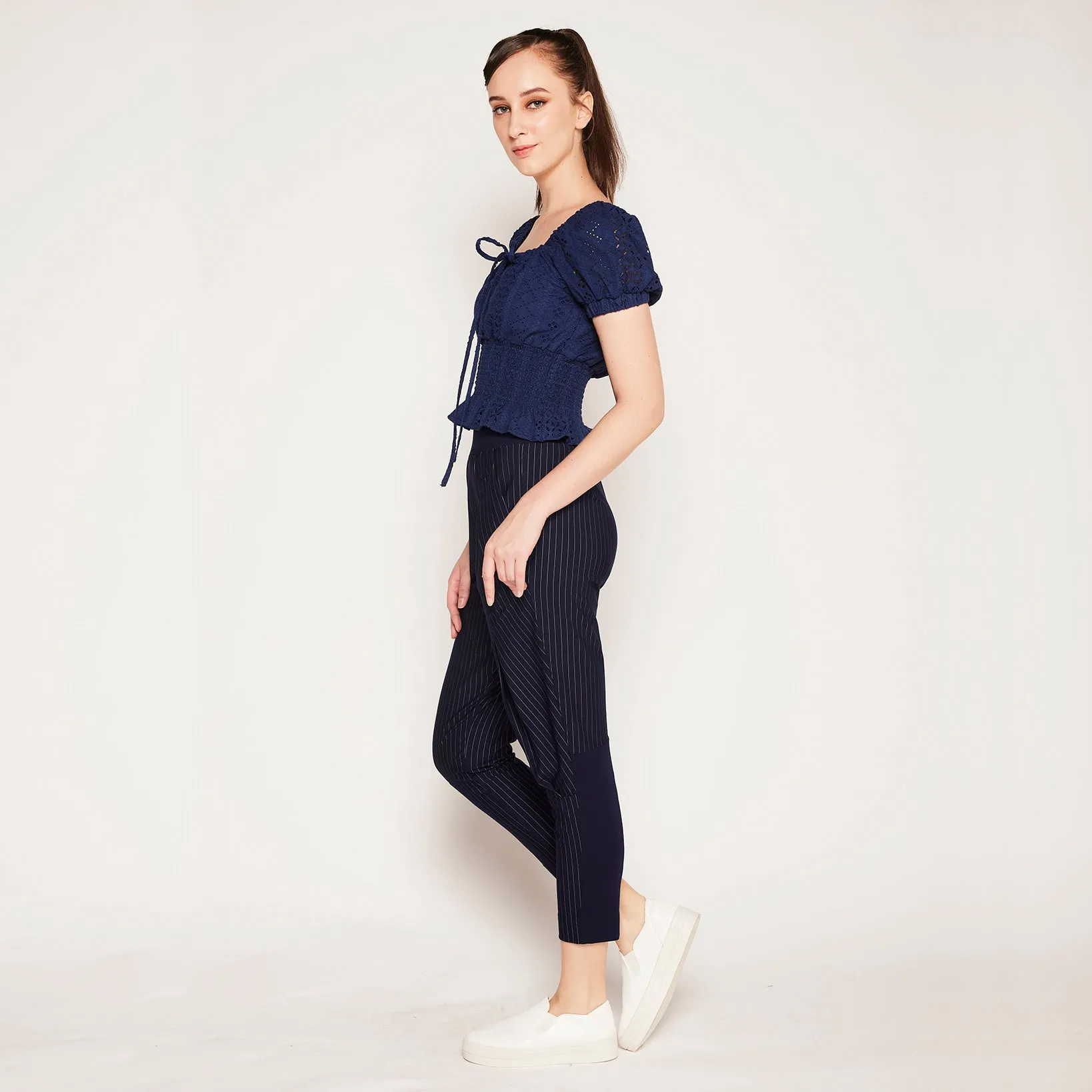 Loose Modern Minimalist Comfy Option Stripe knit pants