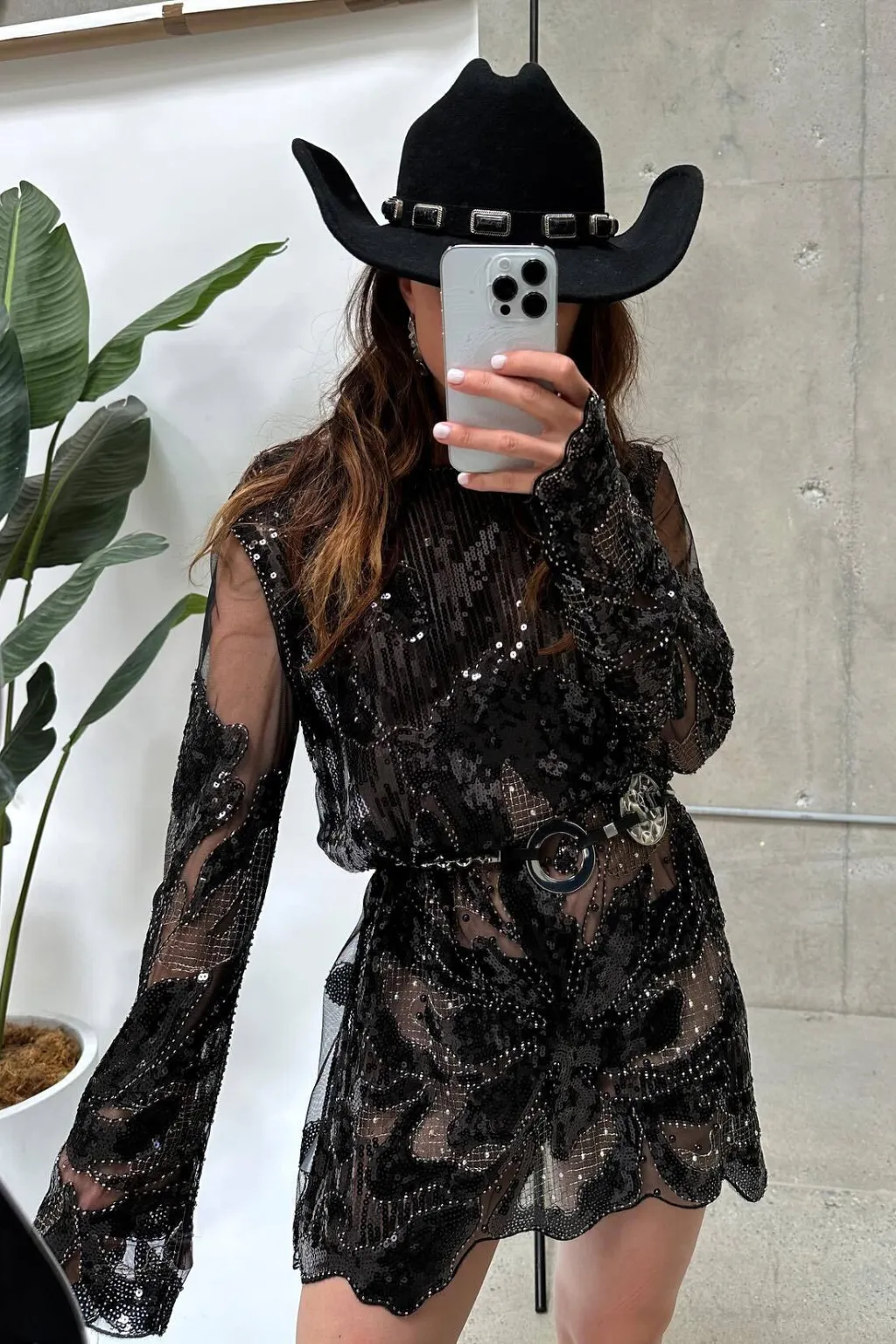 Light Motion Amber Nights Black Beaded Mini Dress