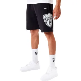 New Era Brooklyn Nets Team Logo Oversized Sweatshorts - Black Non slip grip