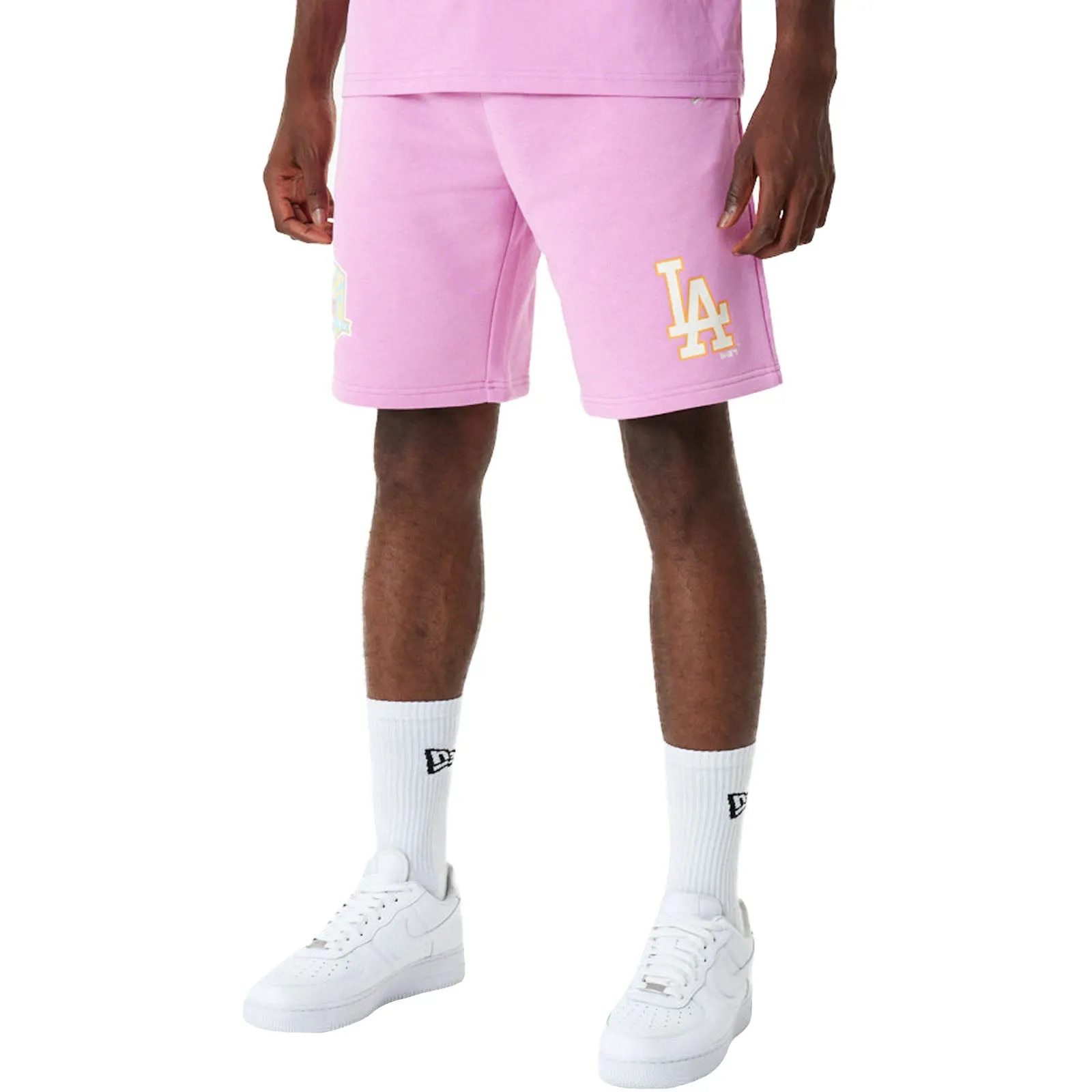 New Era LA Dodgers MLB Pastel Elasticated Shorts - Pink Durable Build