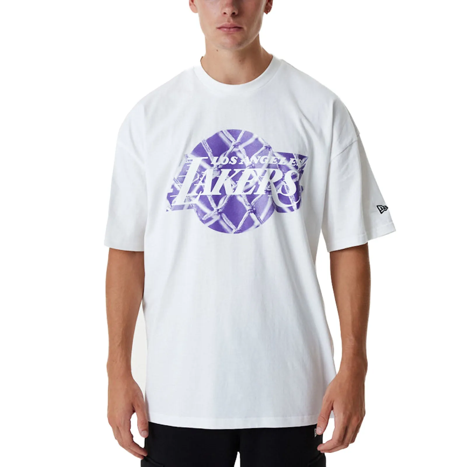 AllDayComfort New Era LA Lakers NBA Infill Logo Oversized T-Shirt - White