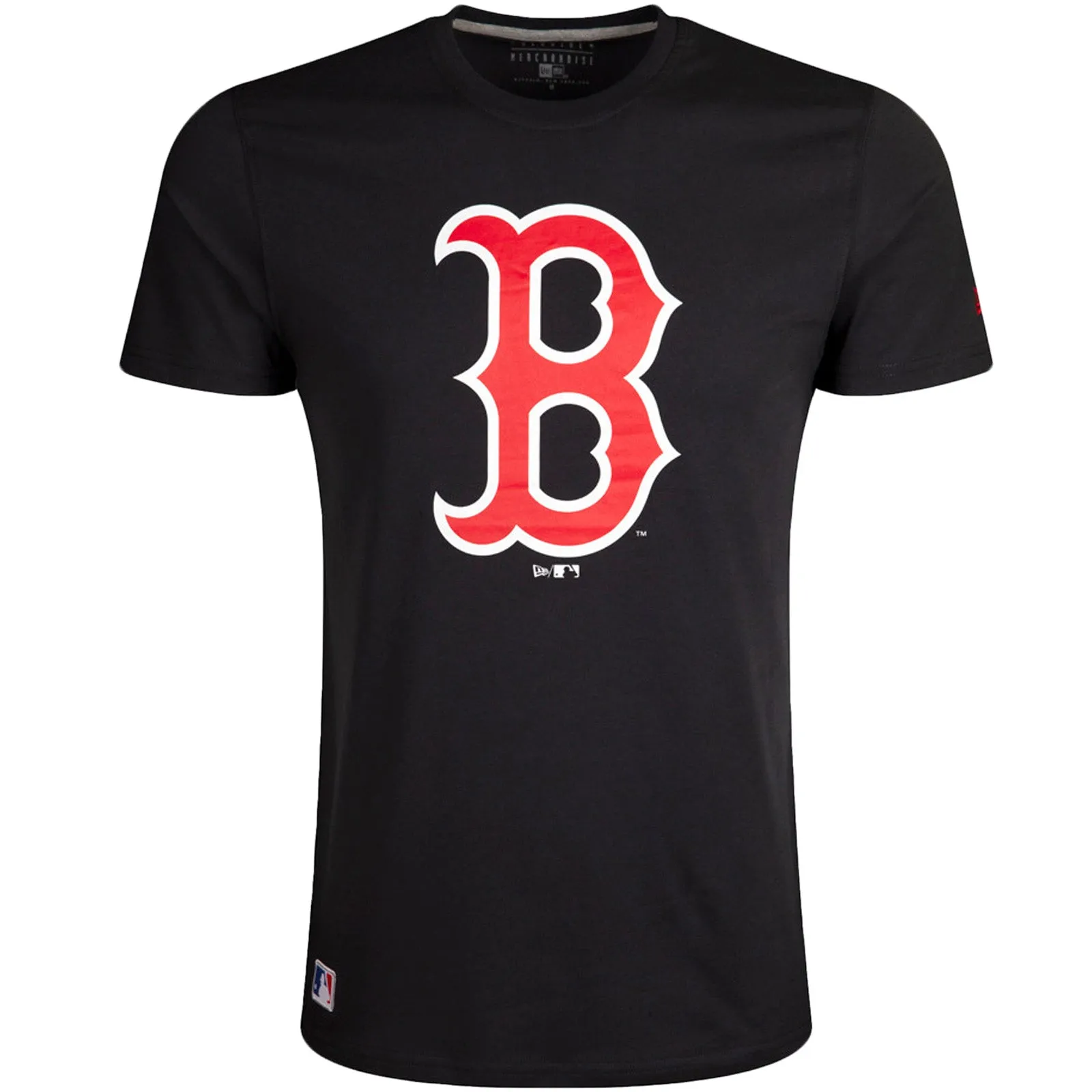 New Era Mens Boston Red Sox MLB Team T-shirt - Black High Neckline Structure