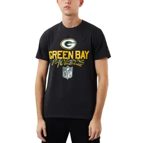 New Era Mens Green Bay Packers NFL Script T-Shirt - Grey Relaxed Tee