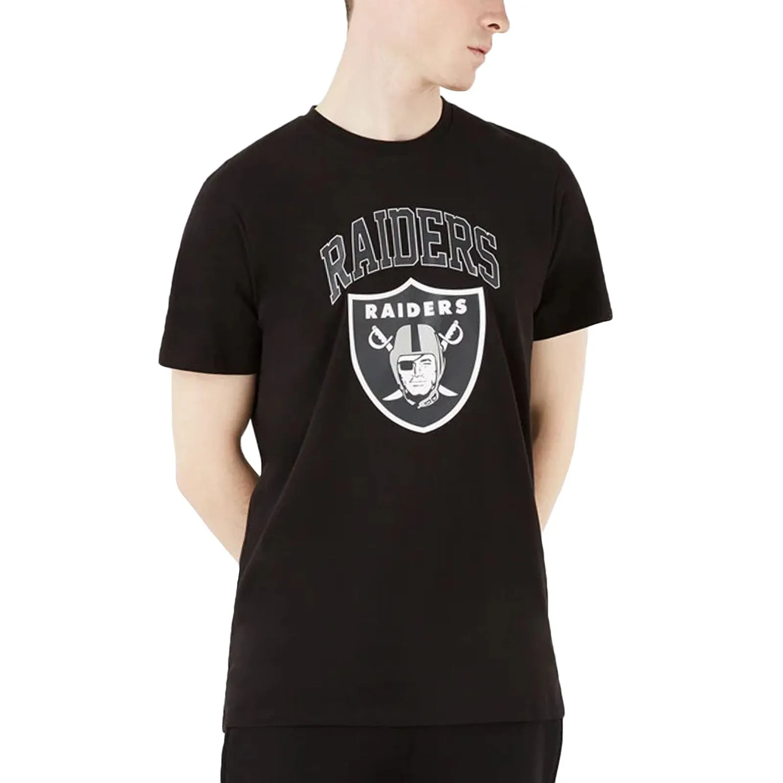 AthleticInspired New Era Mens Las Vegas Raiders NFL Team Logo T-Shirt - Black
