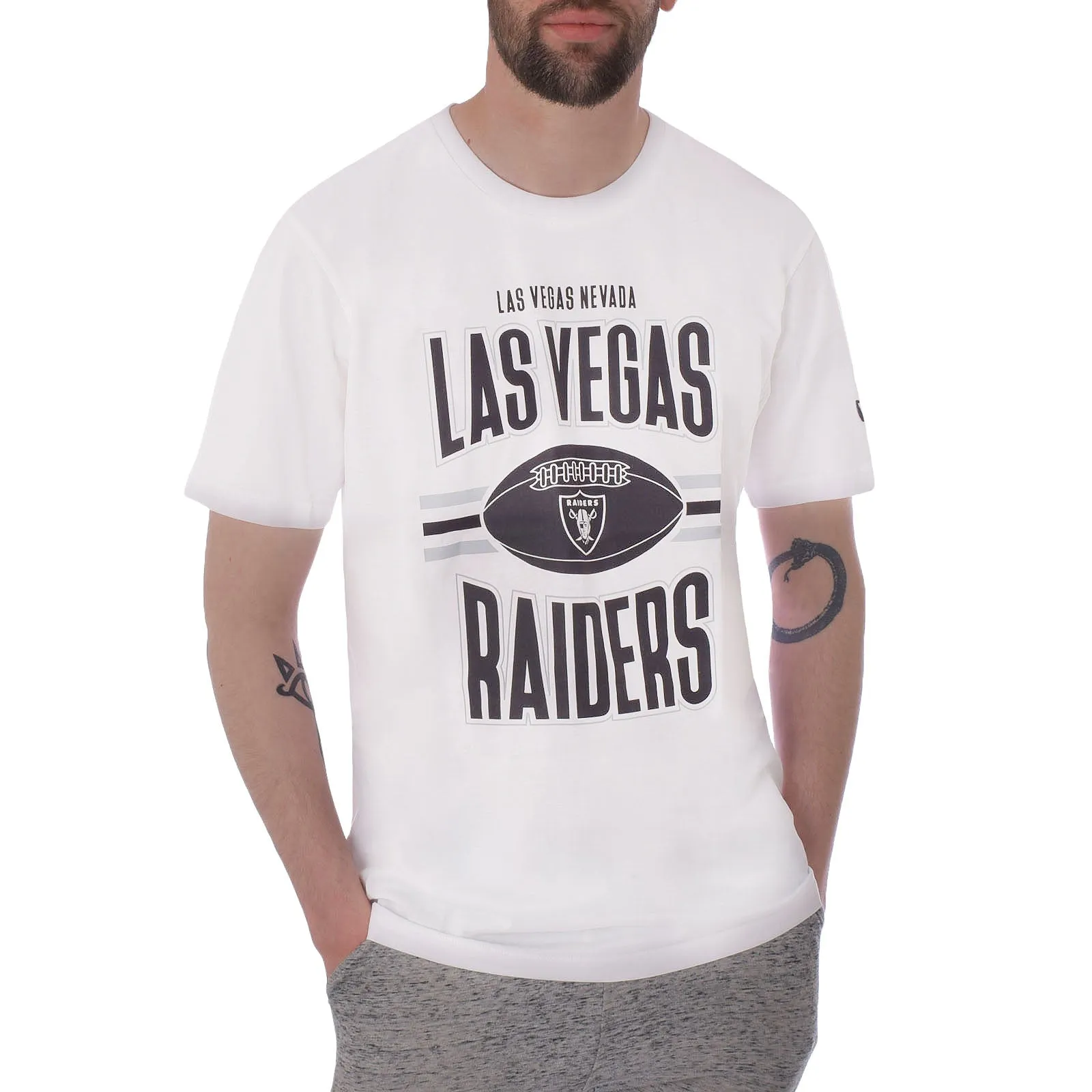 New Era Mens Las Vegas Raiders Team Logo T-Shirt - White Comfy Fit
