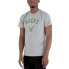 PuckerFree Surface New Era Mens Milwaukee Bucks T-Shirt - Grey