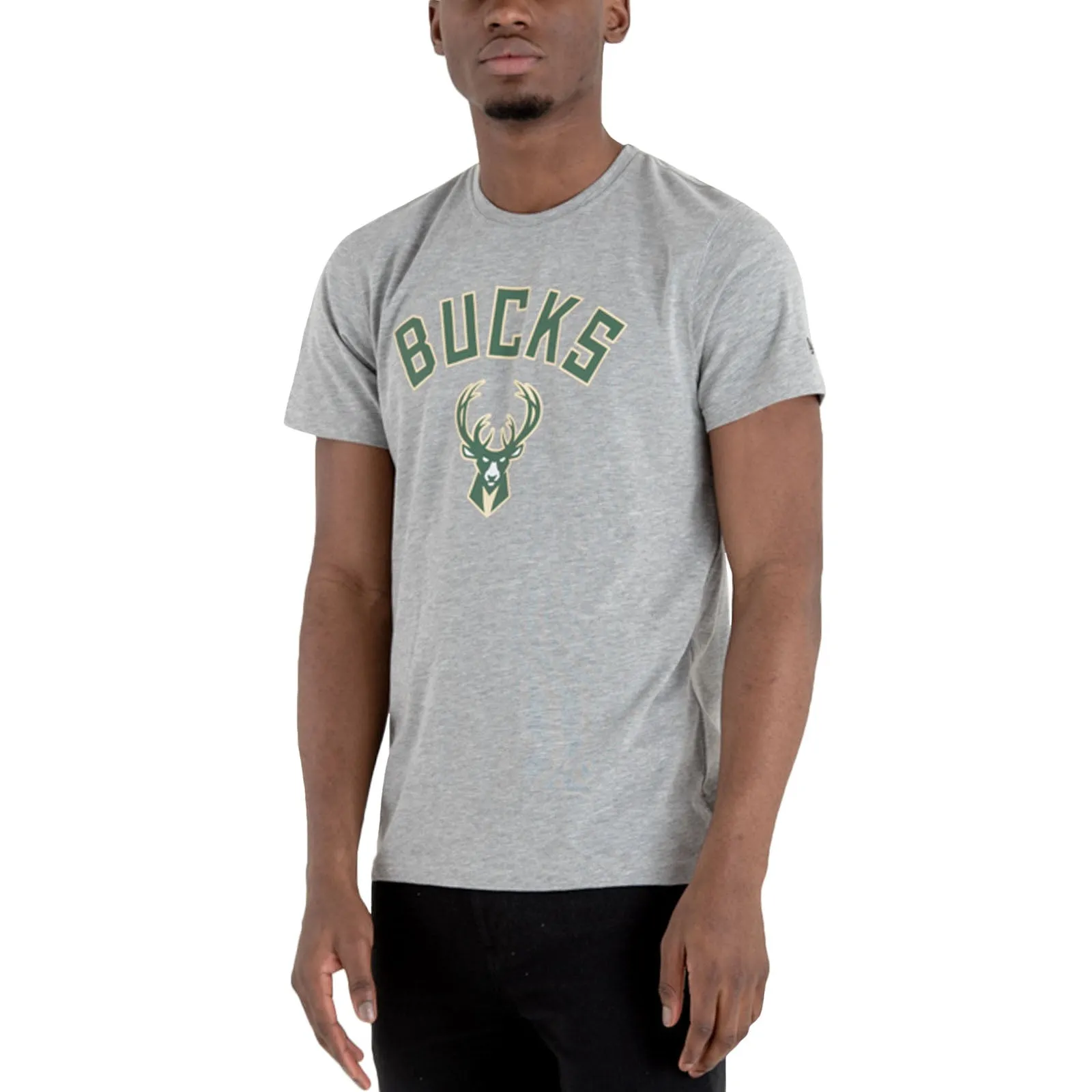 Temperature control New Era Mens Milwaukee Bucks T-Shirt - Grey