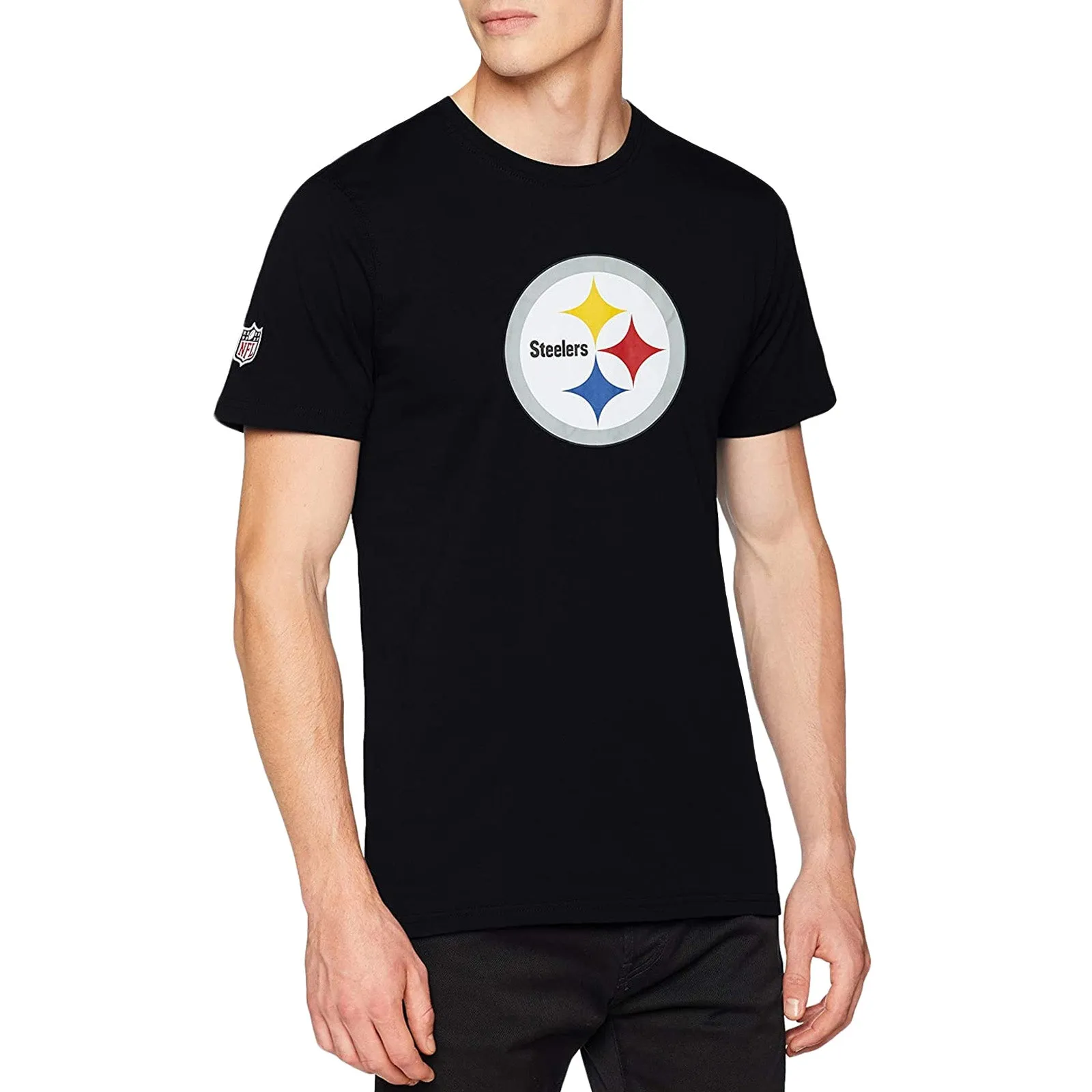 Minimalist Styling Comfortable Cut New Era Mens NFL Pittsburgh Steelers T-Shirt - Black