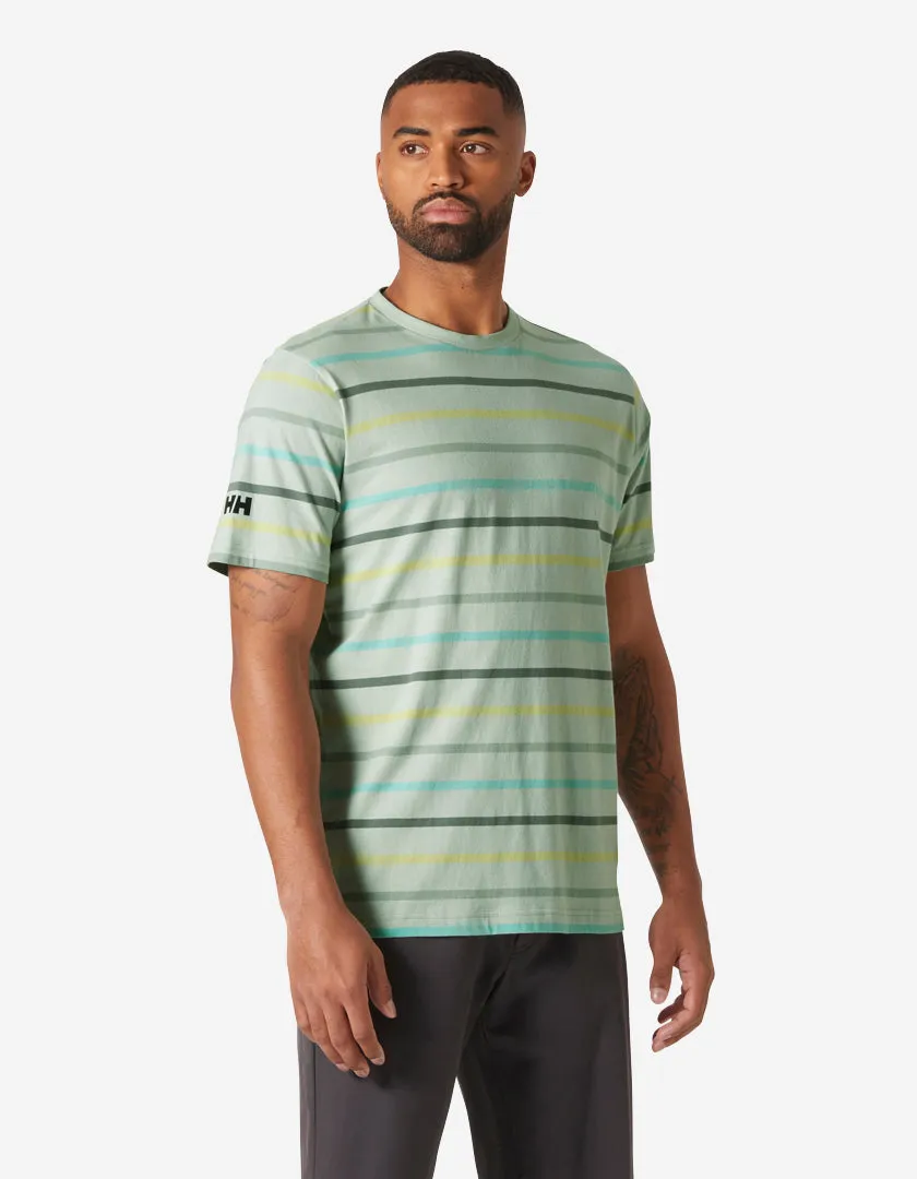 NEWPORT T-SHIRT 2.0, Green Mist Multistripe Circular Knit Technology Flatlock Seam