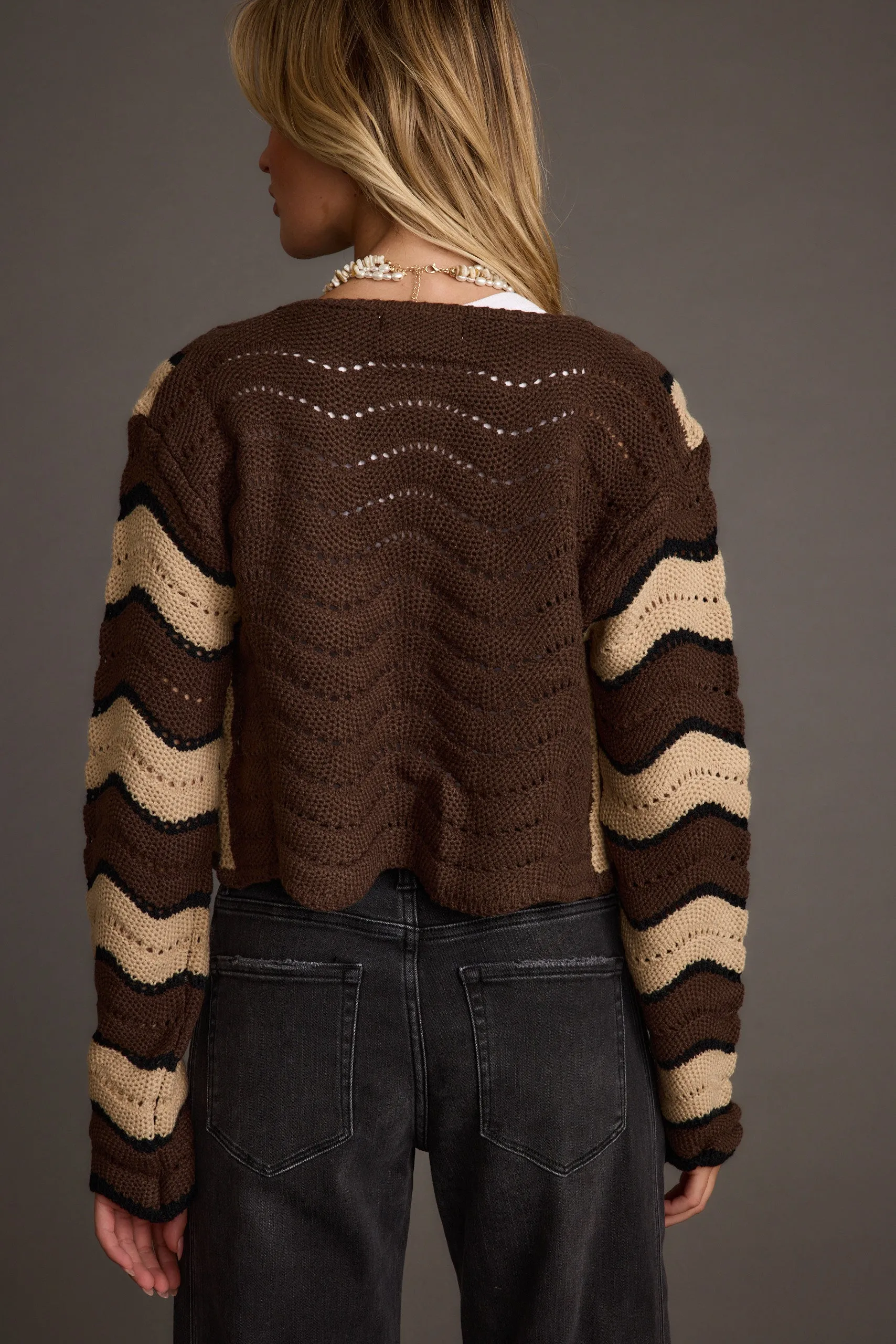 Youthful Craft Nikki Retro Printed Brown Cardigan