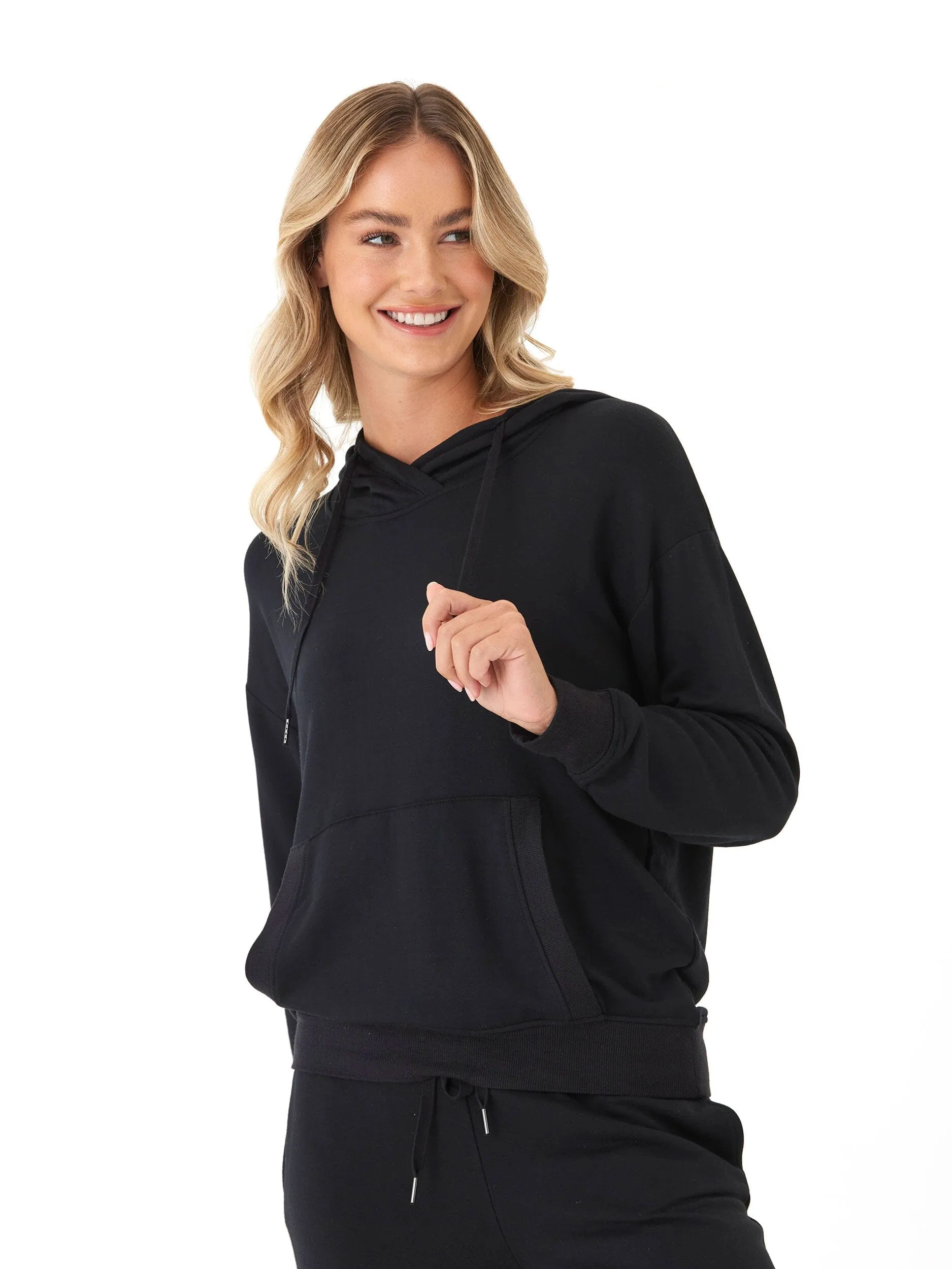 Madge Feather Fleece Pullover Hoodie Soft Lined Interior