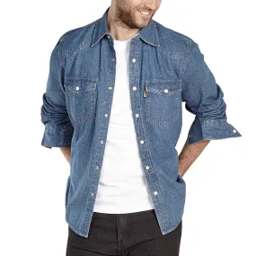 D555 Duke London Mens Western Style Denim Shirt networking event Durable Fabric