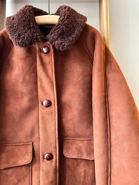 Layer Friendly Shape Sheepskin Field Jacket / Brown